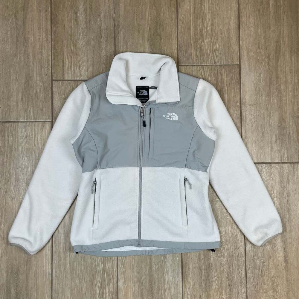 The North Face Polartec Fleece Jacket Womens Medium White Gray Full Zip